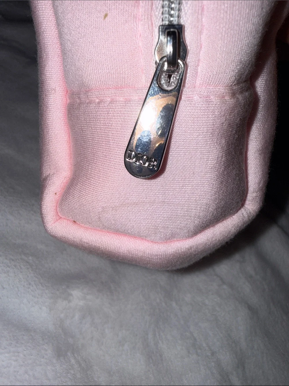 Dior Pink Embroidered CD Cosmetic Pouch